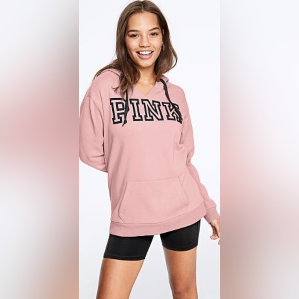 Victoria’s Secret PINK S Logo Hoodie Super Soft Cut Out V neck